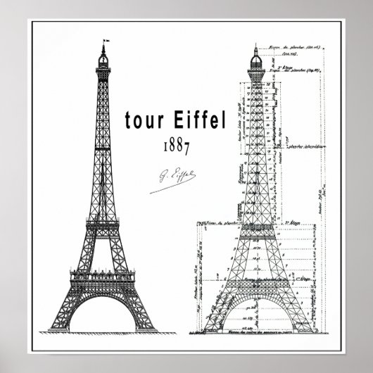 1887 TOUR EIFFEL POSTER (Voorkant)