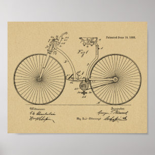1888 brochure met fietspatroon — Kunstafdrukken Poster