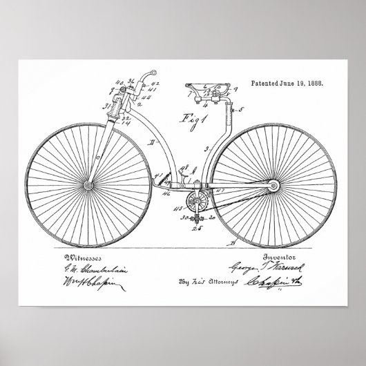1888  brochure met fietspatroon poster (Voorkant)