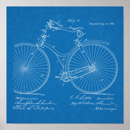1888  brochure over fietspatroon — Kunstafdrukken Poster (Voorkant)