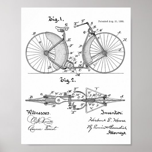 1888  brochure over fietspatroon — Kunstafdrukken Poster (Voorkant)
