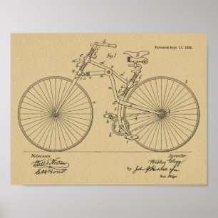 1888  brochure over fietspatroon — Kunstafdrukken Poster