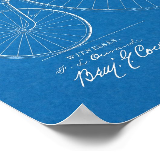 1888 High Wheeler Bicycle Design Patent Art Print (Hoek)