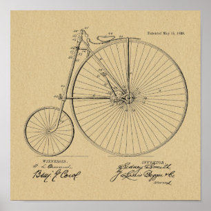 1888  High Wheeler Bicycle Patent Art Print