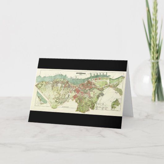 1888 Kaart van Göteborg Zweden door Ludvig Simon (Voorkant)