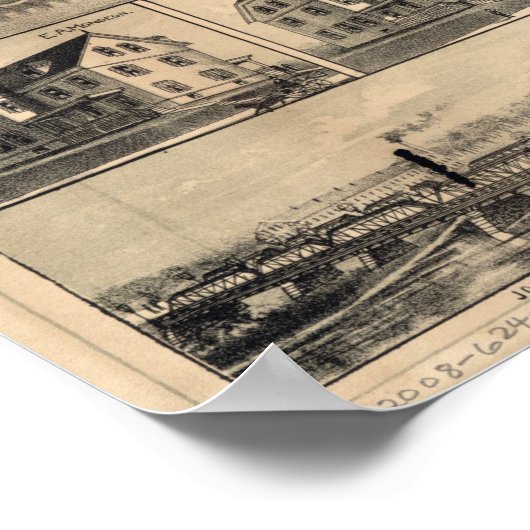 1888 Lonsdale, Lincoln, RI Birds Eye Panoramic Map Poster (Hoek)