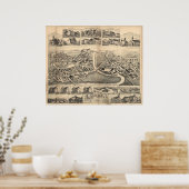 1888 Lonsdale, Lincoln, RI Birds Eye Panoramic Map Poster (Keuken)