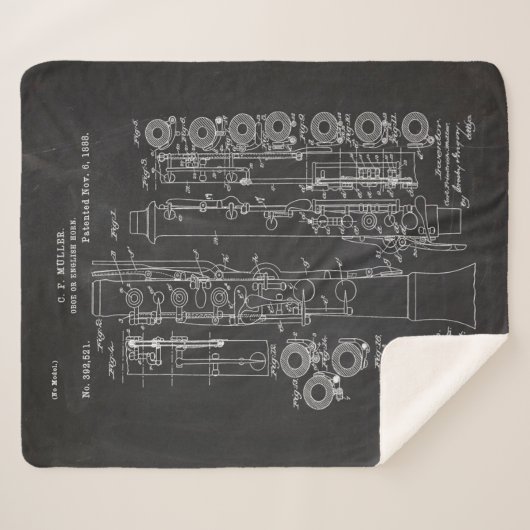 1888 Oboe of English Horn - Patenttekening Sherpa Deken (Voorkant (horizontaal))
