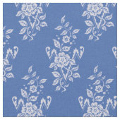 1889 Bloemen, Middelblauw Stof (Close Up)