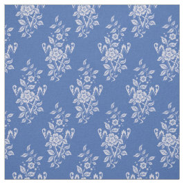 1889 Bloemen, Middelblauw Stof