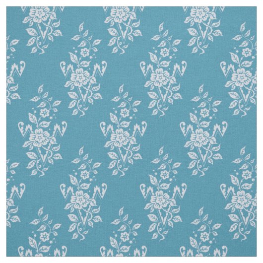 1889 Bloemen, Turquoise Stof (Swatch)
