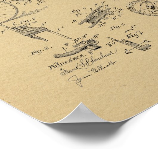 1889  brochure met fietspatroon poster (Hoek)