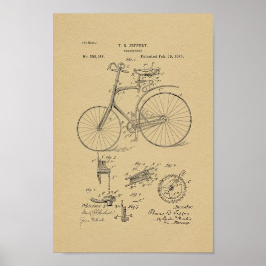 1889  brochure met fietspatroon poster (Voorkant)