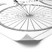1889 Chainless Bicycle Patent Art Drawing Print (Hoek)