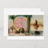 1889 Egyptische  kaart (Voorkant / Achterkant)