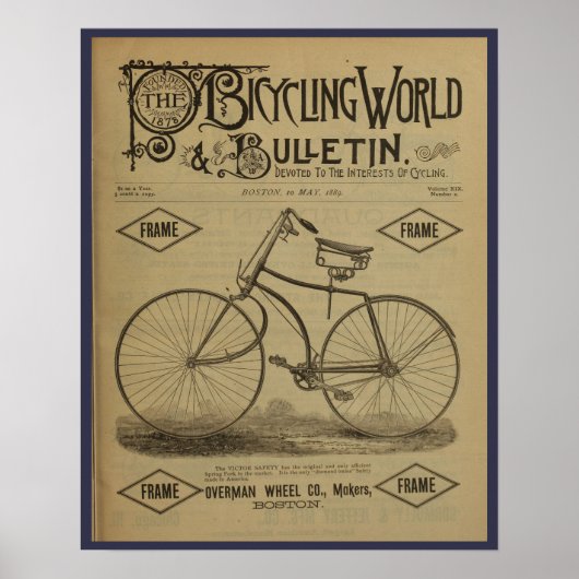 1889 fietsenmagazijn en kunstwerk Poster (Voorkant)