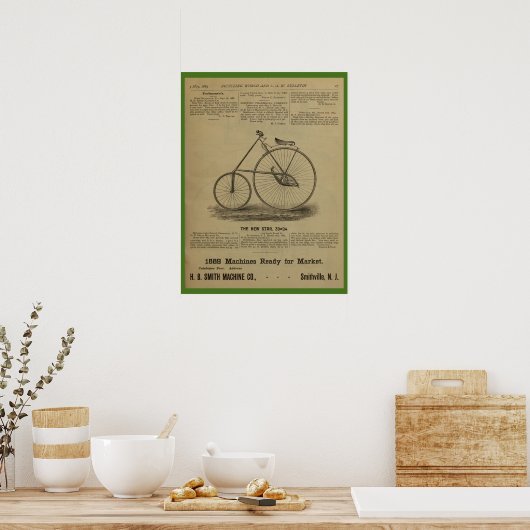 1889  fietsenmagazijn en kunstwerk Poster (Keuken)