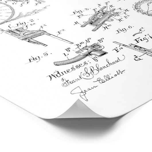 1889  fietsvelocipede-patentkunst poster (Hoek)