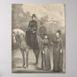 1889 Habitatrichtlijn voor Victoriaans paardenrenn Poster