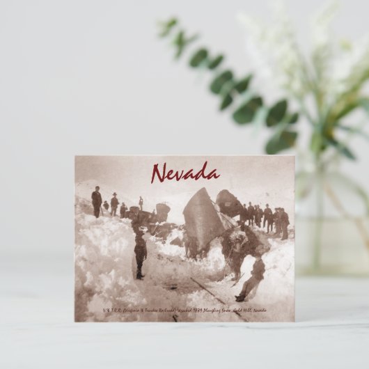 1889 Nevada Briefkaart treinwrak (Staand voorkant)