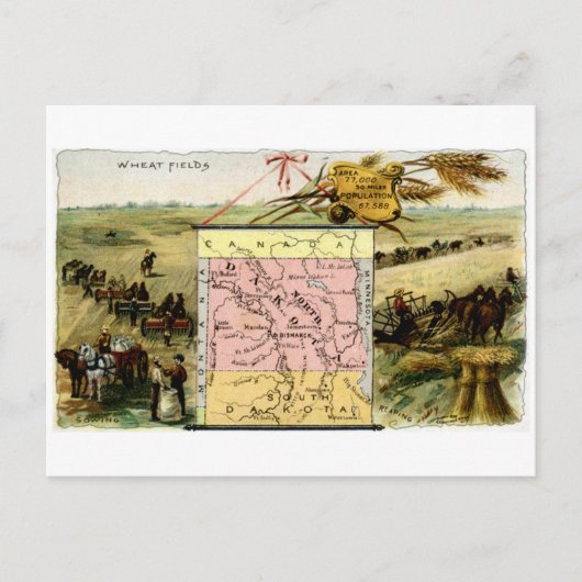 1889 North Dakota Briefkaart (Voorkant)