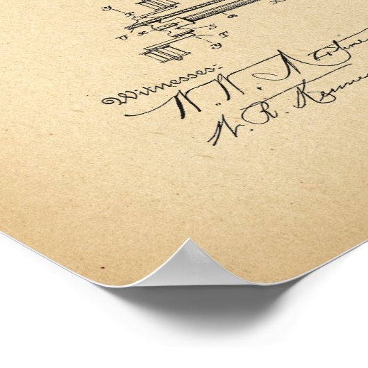 1889 Patent tandem Bicycle Poster (Hoek)