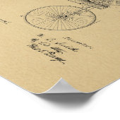 1889 printplaat met tricycle Patent- Poster (Hoek)