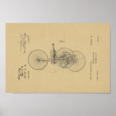 1889 printplaat met tricycle Patent- Poster (Voorkant)
