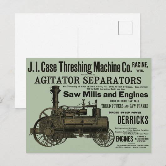 1889 Schotelmachine voor het Boerderij van schroef Briefkaart (Voorkant / Achterkant)
