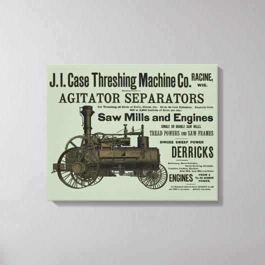 1889 Schotelmachine voor het Boerderij van schroef Canvas Afdruk (Voorkant)