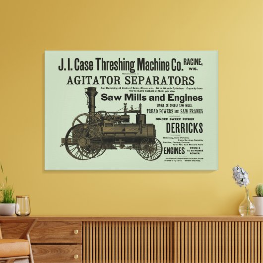 1889 Schotelmachine voor het Boerderij van schroef Canvas Afdruk (Insitu (Woonkamer))