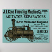 1889 Steamtractiemotor en Boerderij tractor kweek Poster (Voorkant)