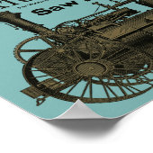 1889 Steamtractiemotor en Boerderij tractor kweek Poster (Hoek)