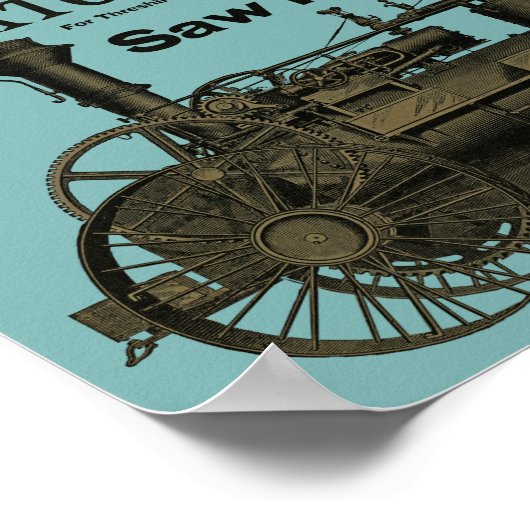 1889 Steamtractiemotor en Boerderij tractor kweek Poster (Hoek)