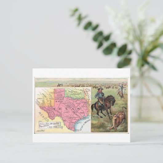 1889 Texas Trading Card Briefkaart (Staand voorkant)