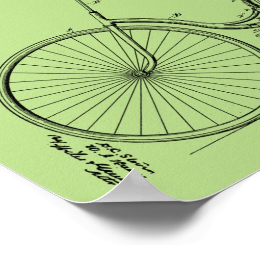 1889 Vintage Bicycle Patent Print (Hoek)
