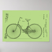 1889 Vintage Bicycle Patent Print (Voorkant)