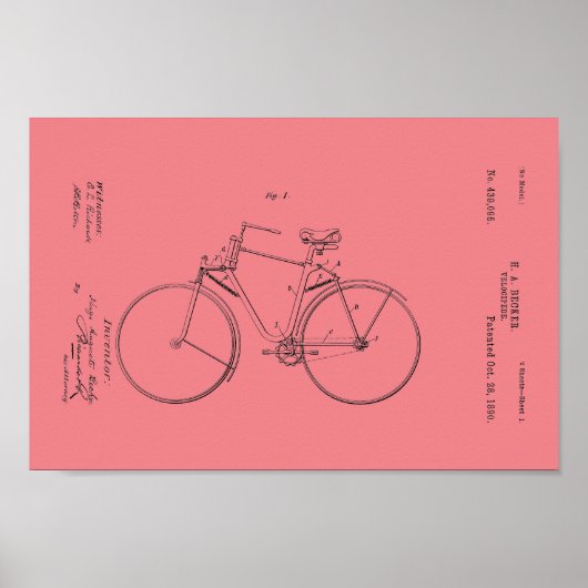 1890  afdrukken van fietspatronen aanpassen poster (Voorkant)