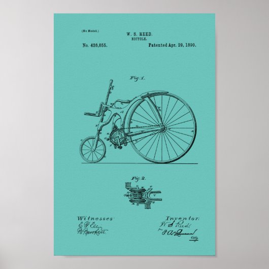 1890  afdrukken van fietspatronen aanpassen poster (Voorkant)