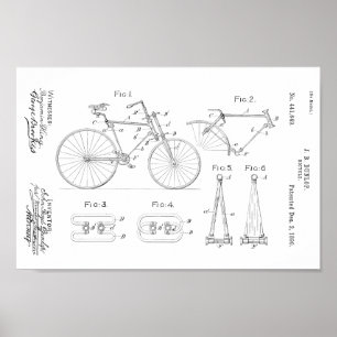 1890  afdrukken van fietspatronen aanpassen poster