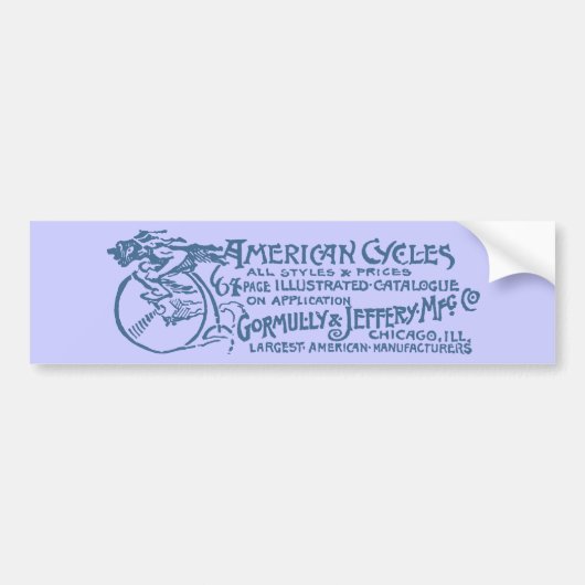 1890 Amerikaanse cycli Bumpersticker (Voorkant)