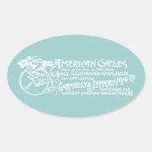 1890 Amerikaanse cycli Ovale Sticker (Voorkant)