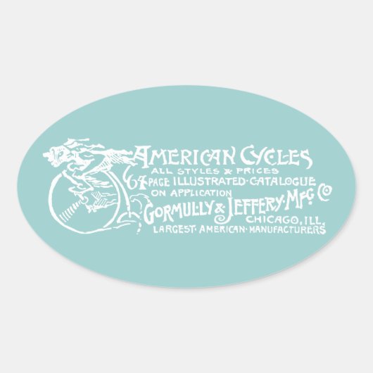 1890 Amerikaanse cycli Ovale Sticker (Voorkant)