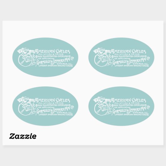 1890 Amerikaanse cycli Ovale Sticker (Vel)