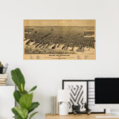 1890 Ashland, WI Birds Eye Uitzicht Panoramic Map Poster (Thuiskantoor)