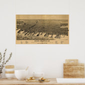 1890 Ashland, WI Birds Eye Uitzicht Panoramic Map Poster (Keuken)