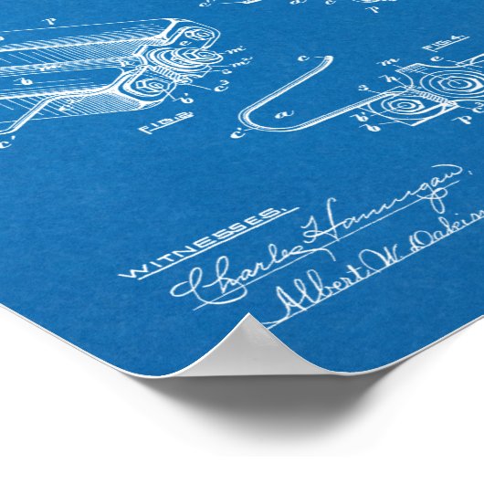 1890 Bicycle High Wheeler Pedal Design Patent Art Poster (Hoek)