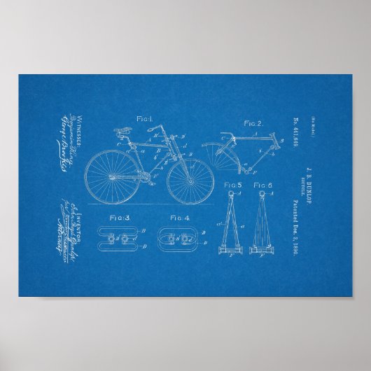 1890  blauwdruk voor fietspatronen poster (Voorkant)