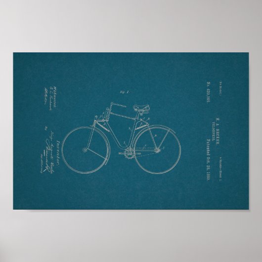 1890  blauwdruk voor fietspatronen poster (Voorkant)