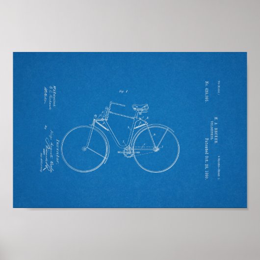 1890  blauwdruk voor fietspatronen poster (Voorkant)